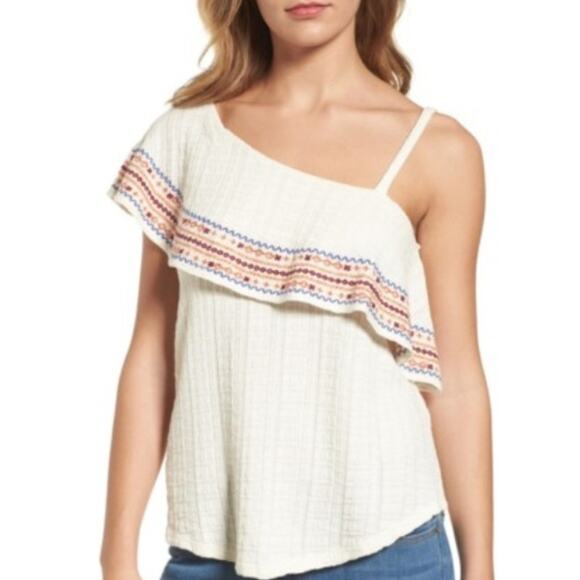 Lucky Brand Tops - Lucky Brand Women's Embroidered Off The Shoulder Top Aztec Western Large